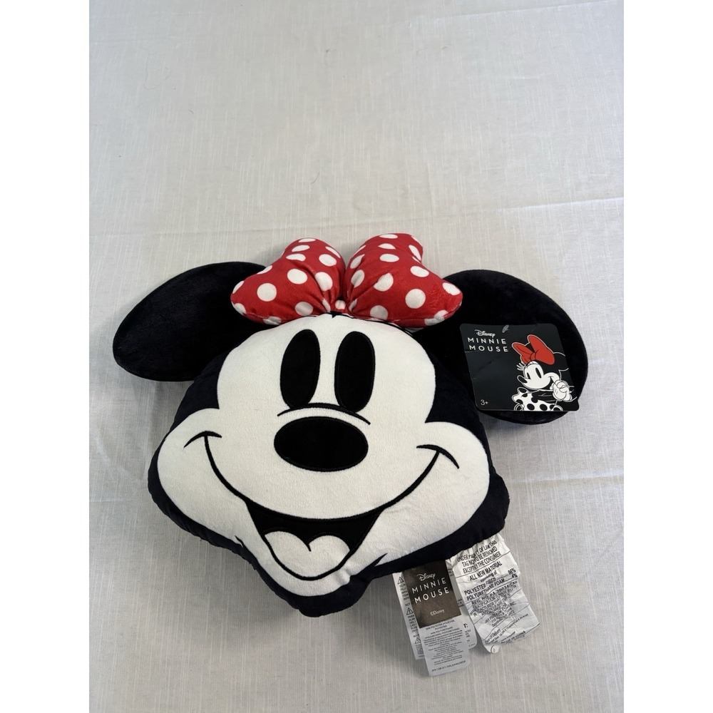 Disney's Minnie Mouse Head Plush Pillow Face Stuffed Toy Super Quishy